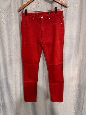 AG Adriano Goldschmied Legging Ankle Super Skinny Jeans 27R Red